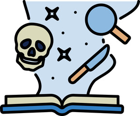 Mistery book line icon