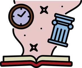 History book line icon