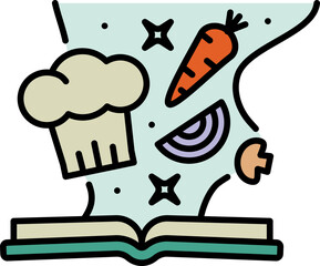 Cooking book line icon