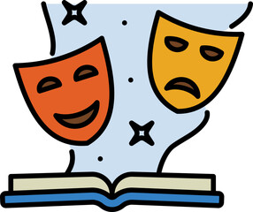 Theater book line icon