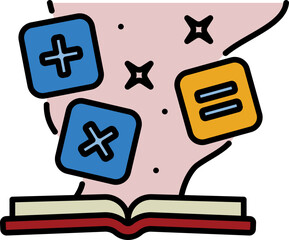 Math book line icon