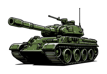 battle tank - comic style - drawing (artwork 1)