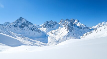 Obraz premium Snowy Alpine Peaks Panoramic View