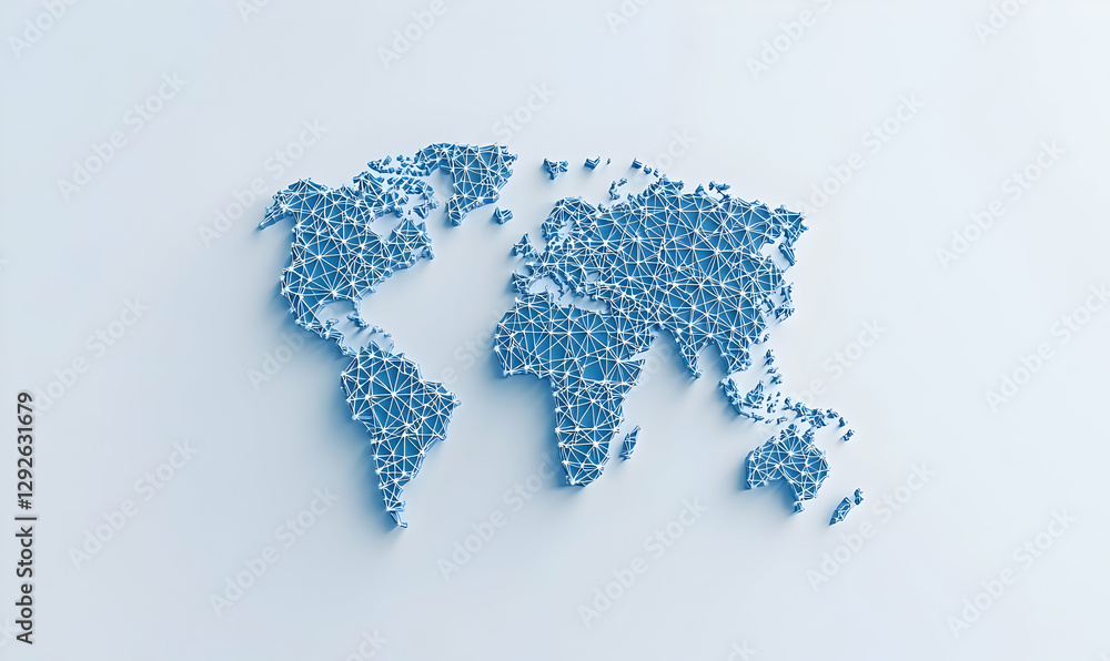 Poster artistic representation of global connectivity with network lines