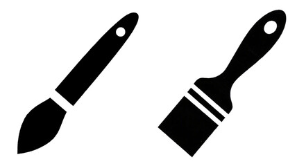 Vector paint brush icon. Paint roller silhouette illustration isolated on a white background