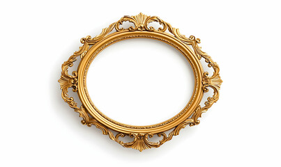 Elegant Vintage Gold Frame with Intricate Designs and Details