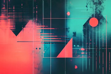 geometric background combined with retro