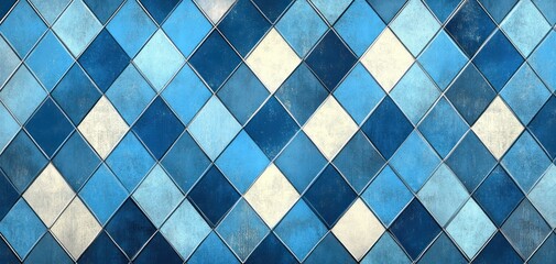 Light Blue and White Diamond Pattern Geometric Background for Baby Boy Birthday Party Invitation Fabric Wrapping Paper