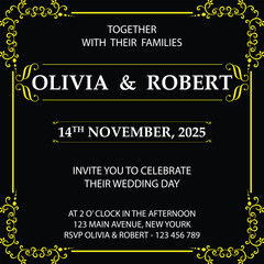 Luxury wedding invitation card