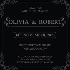 Luxury wedding invitation card