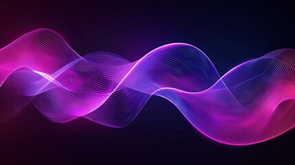 Fototapeta premium bstract neon waves in purple and pink