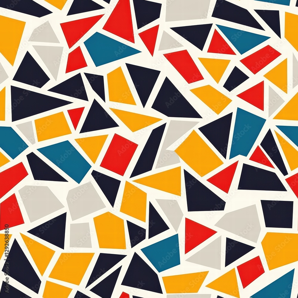 Poster eye-catching colorful pattern with diverse shapes and textures creating a dynamic visual experience