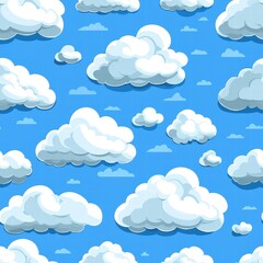 Fototapeta premium A seamless sky filled with soft, fluffy clouds creating a dreamy atmosphere for any design