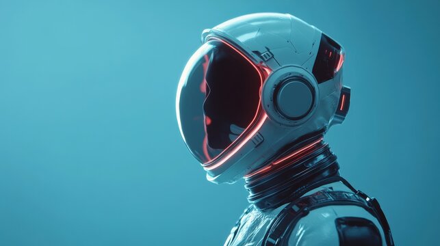 Futuristic Astronaut in Sleek Space Suit with Neon Accents: An Exploration of Advanced Space Gear and Cosmic Adventures
