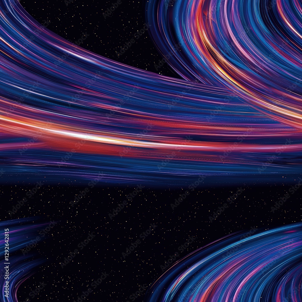 Poster enchanting star filled sky pattern with swirling lines creating a mystical and dreamy atmosphere