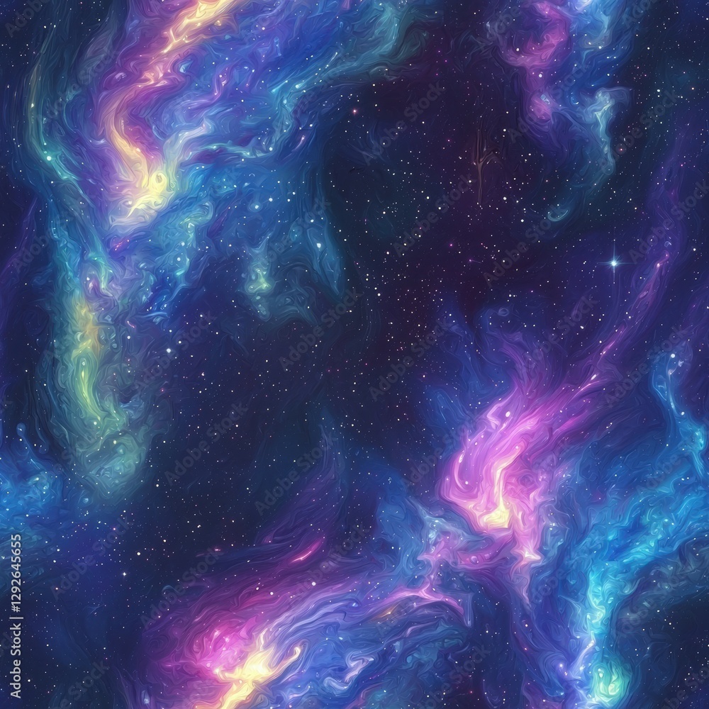 Poster enigmatic nebula filled with colorful gas and dust in the vast expanse of outer space
