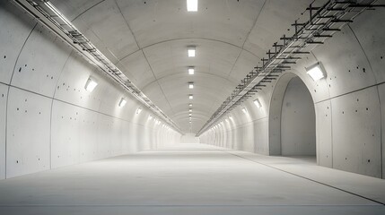 Obraz premium 3D Model Showcasing the Airflow Dynamics and Emergency Escape Routes in a Railway Tunnel During the Construction Phase