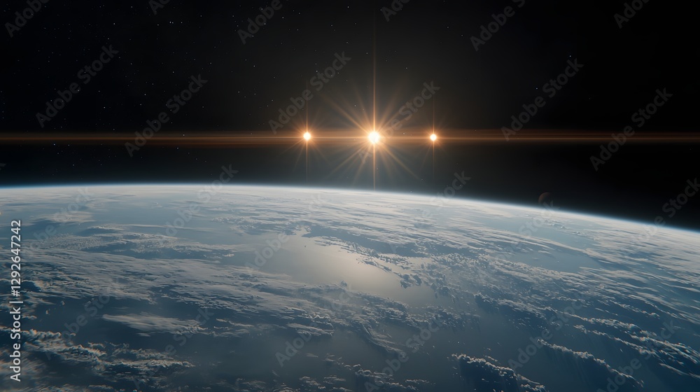 Aufkleber 3d visualization showcasing the exoplanet proxima b orbiting the red dwarf star proxima centauri hig