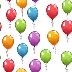 A beautiful bunch of colorful balloons displaying a variety of shapes and sizes for celebration
