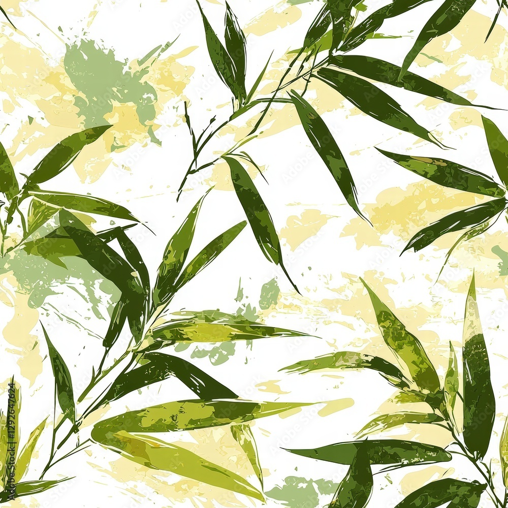 Poster intricate bamboo leaf pattern creating a unique and aesthetic design on a soft background surface
