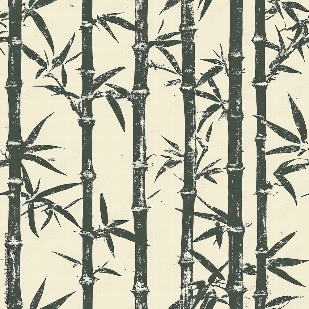 Poster bamboo trees with a soft beige background creating a unique contrast in a natural environment