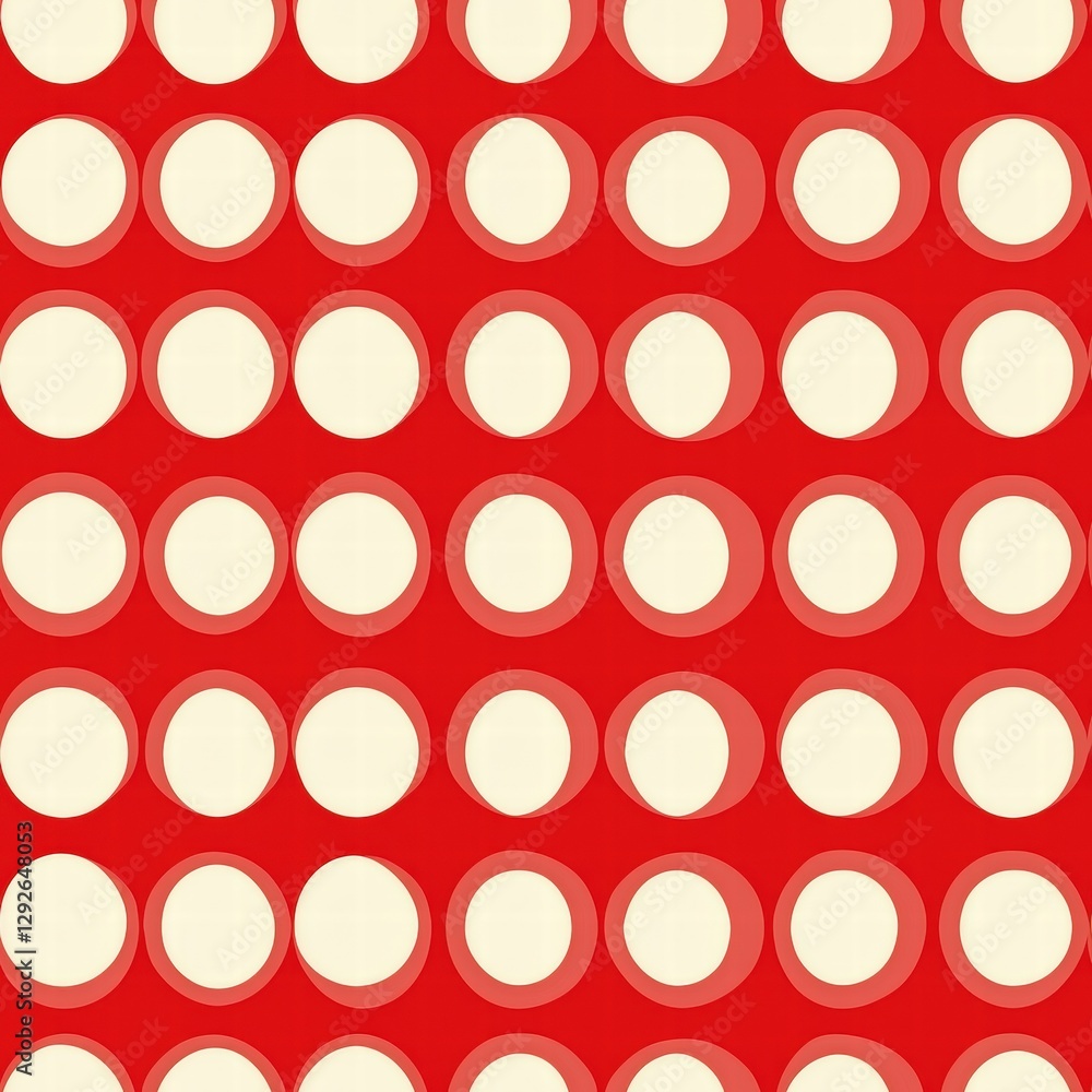 Poster red and white polka dot pattern creating a playful and vibrant visual texture for design projects