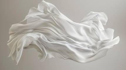 white silk scarf on white background