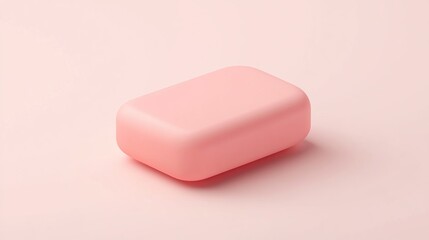 Pink rectangular object on pastel background