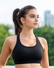 Fototapeta premium Urban Fitness: Fit Female Athlete Working Out in the City