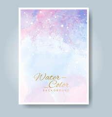 Cards with bright colorful vector watercolor background. Design for your date, postcard, banner.