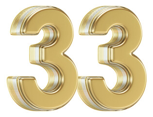 3D Glossy Red Number 33