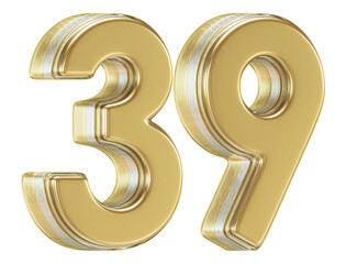 3D Glossy Red Number 39