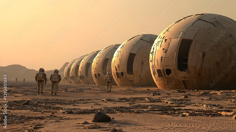 Poster A Hypothetical Futuristic Alien City on the Exoplanet Proxima b Showcasing Advanced Extraterrestrial Architecture Adapted to Extreme Environmental Conditions