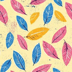 Obraz premium Vibrant pattern featuring colorful feathers for a unique and eye-catching artistic design element