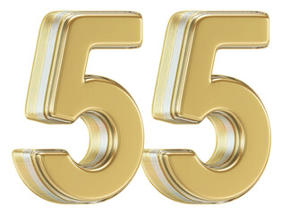 3D Glossy Red Number 55