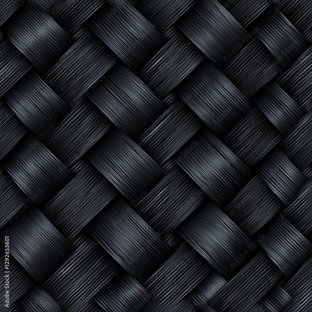 Poster textured black woven fabric with a rich pattern showcasing depth and intricacy in design