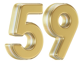 3D Glossy Red Number 59