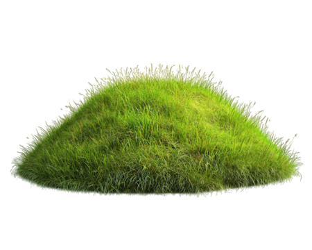 lush, grassy burial mound isolated on transparency background, symbolizing nature beauty and tranquility. This ancient structure evokes sense of history and reverence