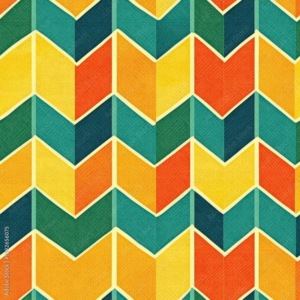Poster vibrant and colorful pattern showcasing an artistic blend of shapes and hues in a captivating design