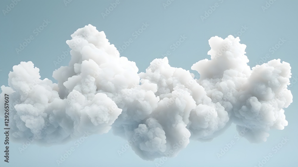 Poster A stylized 3D render of swirling vapor clouds in abstract shapes and patterns creating a dynamic ethereal and visually captivating atmosphere  The image showcases the fluid wispy