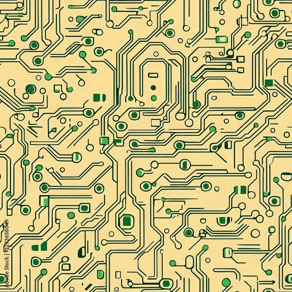 Poster high-resolution circuit board displaying intricate pathways and connections essential for devices