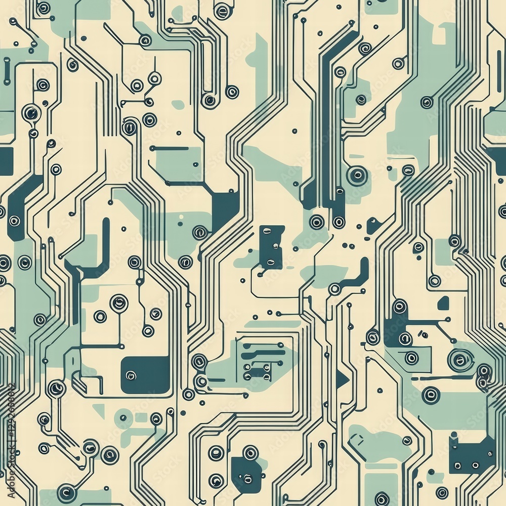 Poster detailed circuit board pattern illustrating the complexity and innovation of modern electronic desig
