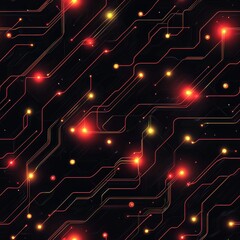 Obraz premium Circuit board with striking red lights emphasizing modern technology and innovative electronic design