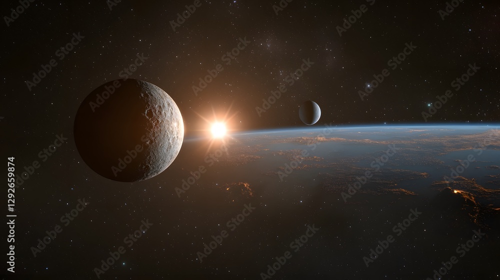 Poster alien exoplanet landscape a captivating glimpse into a hypothetical extraterrestrial world adapted t
