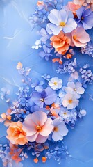 Retro colorful flower pattern texture illustration poster background