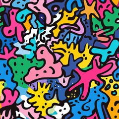 Fototapeta premium A vibrant and colorful pattern full of energy and life perfect for brightening any design project
