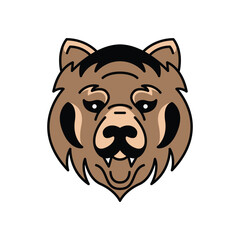 Bear head vector illustration modern simple flat design