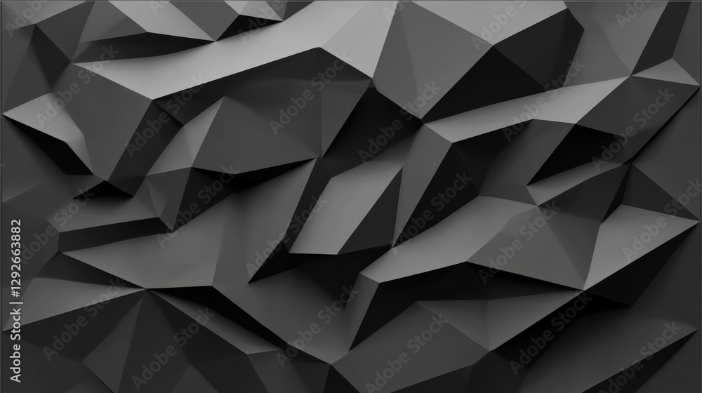 Poster abstract black geometric background with sharp angles and shadows, suitable for modern design use
