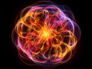 Vibrant energy burst abstract concept digital art colorful background fractal patterns