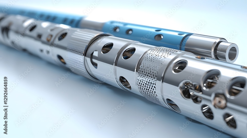 Poster Closeup macro shot showcasing the intricate texture and detailed pattern of a ceramic coil used as a core component in modern vape or e cigarette devices